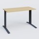 K1 Plateau droit 120x60 pieds fixe. Plateau Chêne clair et pietement Anthracite