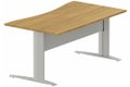 K1 Voile de fond Métal Plan vague symétrique 160x90/80  -Finitions : PLATEAUX: NOYER (NO) / PIETEMENTS: ALUMINIUM (AL)