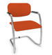 DIVA fauteuil dos tissu. piétement luge chromé. assise et dossier tissu STEP coloris orange