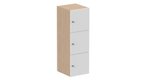 Meuble à cases H.137xL.45xP.50cm - 3 cases H43cm. portes pleine. serrure à clé