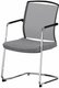 Dandy - Chaise piétement luge chrome (CH).Assise tissu Step Gris clair (L12)