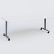 Table abattante gamme Design 200*100 cm. Plateau Blanc et pietement Aluminium.