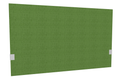 SECRET Panneau-écran acoustique H74cm pour poste solo L.120cm. 2 faces tissu BERTA coloris vert. pinces de fixation réglables en hauteur coloris aluminium
