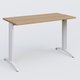 K2 Plateau droit 120x60 pieds fixe. Plateau Noyer et pietement Blanc.