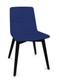 MELODY chaise 4 pieds bois. face intérieure tissu STEP bleu face extérieure tissu step mélange coloris bleu piétement noir