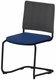 ZEN mesh visiteur - Chaise Piétement luge laqué noir (A).Assise tissu et dossier résille Bondai Bleu (6016)