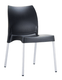 PALERME- Chaise empilable  en polypropylène structure en aluminium anodisé -Finition assise noir (PNR)