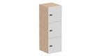 Meuble à cases H.137xL.45xP.50cm - 3 cases H43cm. portes pleine. serrure à code