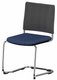 ZEN mesh visiteur - Chaise Piétement luge chrome (CH).Assise tissu et dossier résille Bondai Bleu (6016)