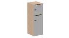 Meuble à cases H.137xL.45xP.50cm - 2 cases : 1 x H86cm (en bas) + 1 x H43cm. portes avec découpe en partie haute. serrure à code
