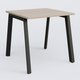 K8 plan droit 80*80 sur pieds fixe. Plateau Acacia et pietement Noir Grainé