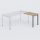 K3 retour direct 80x60cm sur pieds P.60cm. Plateau Noyer et pietement Aluminium