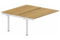 k3 - Bench suivant 2 Plateaux fixes 140x80 (encombrement P165xL140cm) -Finitions : PLATEAUX: NOYER (NO) / PIETEMENTS: BLANC (BL ) / 