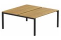 k3 - Bench départ 2 Plateaux fixes 120x80 (encombrement P165xL120cm) -Finitions : PLATEAUX: NOYER (NO) / PIETEMENTS: NOIR GRAINE MAT (NG ) / 
