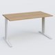 K1 Plateau droit 140x80 pieds fixe. Plateau Noyer et pietement Blanc
