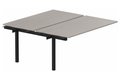 k3 - Bench suivant 2 Plateaux fixes 140x80 (encombrement P165xL140cm) -Finitions : PLATEAUX: ACACIA (AK) / PIETEMENTS: NOIR GRAINE MAT (NG)