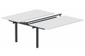 K3 - Bench suivant 2 Plateaux coulissants 140x80 (encombrement P165xL140cm) -Finitions : PLATEAUX: BLANC (BL) / PIETEMENTS: NOIR GRAINE MAT (NG)