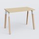 K8Wood Plan droit 120x60 -Finitions = Plateau : CE /Piétements : Blanc / Hetre (BW)
