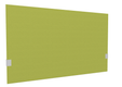 SECRET Panneau-écran acoustique H74cm pour poste solo L.120cm. 2 faces tissu SYNERGY coloris vert clair. pinces de fixation réglables en hauteur coloris aluminium