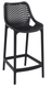 BAHIA - Chaise haute empilable .H65cm  en Polypropylène renforcé de fibre de verre - Finition noir
