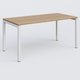 Bureau droit gamme K3 160-80 cm hauteur réglable. Plateau Noyer et pietement Blanc.
