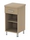 Chevet DANAÉ SIGNATURE 1 tiroir mélaminé piètement époxy - L44xP46xH82 cm - Gris RAL 9006