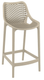 BAHIA - Chaise haute empilable .H65cm  en Polypropylène renforcé de fibre de verre - Finition taupe