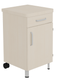 Chevet DANAÉ SIGNATURE 2 roues 1 tiroir/porte frigo méla. pièt.époxy - L51xP49xH82 cm - Gris RAL 9006
