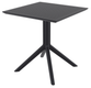 SEVILLE-Table en résine, cadre métallique, -70x70cm-Finition:plateau noir/piètement noir