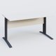 K1 Plateau droit 140x80 avec voile de fond bois. Plateau Blanc et pietement Anthracite