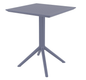 SEVILLE-Table en résine, cadre métallique , rabattable -60x60cm-Finition:plateau anthracite /piètement anthracite 