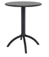 PORTO-Table en résine, cadre métallique  -diam 60cm -Finition: plateau noir/piètement noir