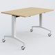 Module droit de la gamme LEM 120-80 cm. Plateau Chêne clair et pietement Blanc.