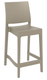 NEW YORK -Chaise Bar Haut.65cm en polypropylène renforcé fibre de verre-Finition Taupe