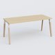  K8 WOOD plan droit 160x80cm, plateau acacia, structure blanc