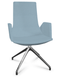 KI fauteuil de conférence haut dossier. piétement 4 branches en aluminium poli