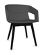 MELODY fauteuil 4 pieds bois frêne teinté noir
