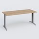 K2 Plateau droit 180x80 pieds fixe. Plateau Noyer et pietement Aluminium