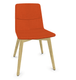 MELODY chaise 4 pieds bois. face intérieure tissu STEP orange face extérieure tissu step mélange coloris orange piétement frêne brun