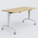 Module droit de la gamme LEM 140-70 cm. Plateau Chêne clair et pietement Blanc.