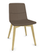 MELODY chaise 4 pieds bois. face intérieure vinyle RNN coloris brun face extérieure vinyle RNN coloris brun piétement frêne brun