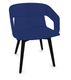 MELODY fauteuil 4 pieds bois. face intérieure tissu STEP coloris bleu face extérieure tissu STEP coloris bleu piétement noir