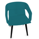 MELODY fauteuil 4 pieds bois. face intérieure tissu STEP coloris turquoise face extérieure tissu STEP coloris turquoise piétement noir