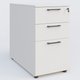 Caisson hauteur de bureau mélamine 3 tiroirs, profondeur 80cm. Caisson Blanc et poignets Anthracite.