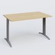 K2 Plateau droit 140x70 pieds fixe. Plateau Chêne clair et pietement Aluminium