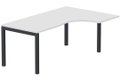 K3 Compact 90° asymétrique 180x120x80/60cm retour à droite, plateau blanc, structure anthracite