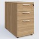 Caisson hauteur de bureau mélamine 3 tiroirs, profondeur 80cm. Caisson Noyer et poignets Blanc.