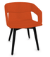 MELODY fauteuil 4 pieds bois. face intérieure tissu STEP coloris orange face extérieure tissu STEP coloris orange piétement noir