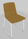 Melody - Chaise pietement Luge Blanc (BL). Tissu Int Step Jaune foncé (L16) - Tissu Ext Step Jaune foncé (L16)
