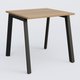 K8 plan droit 80*80 sur pieds fixe. Plateau Noyer et pietement Noir Grainé